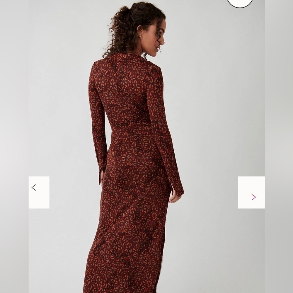 NWT Free People|| Shayla Wrap Midi Dress in Brown Size XS, Perfect fall dress! - Picture 2 of 11